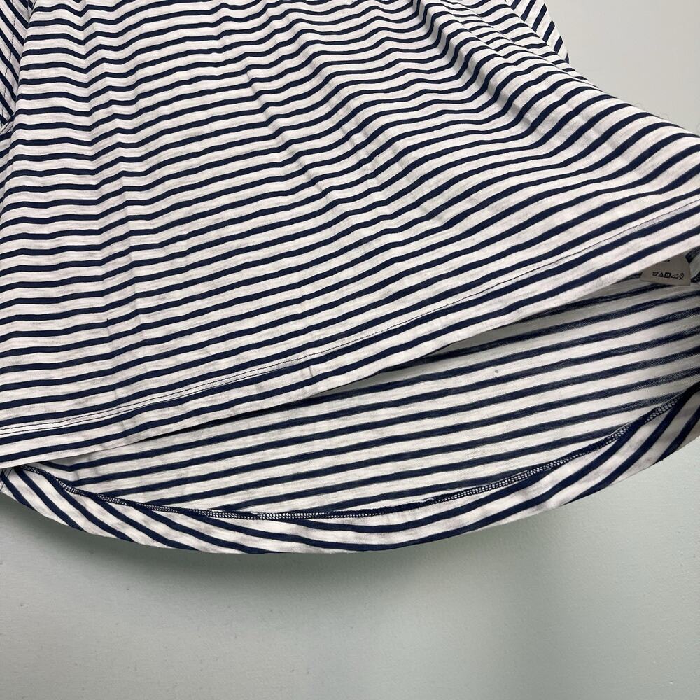 We The Free People Womens Blue White Striped T Shirt Sz S Halo Cap Sleeve Boho - Picture 5 of 13